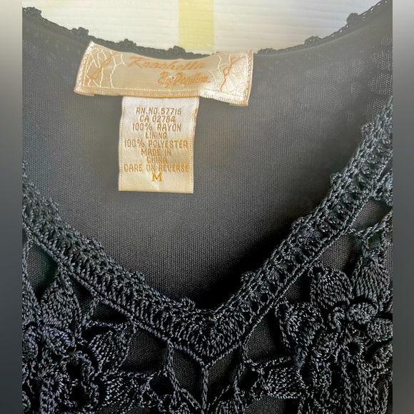 Y2K Flapper Crochet Maxi Dress w/Fringe Asymmetrical Hem line - Picture 7 of 16